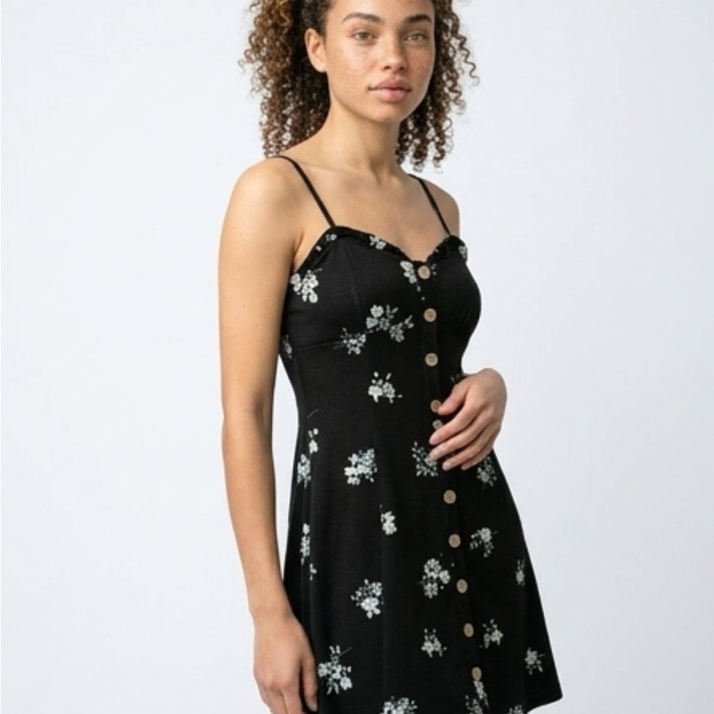 No Boundaries Black and White Floral Dress